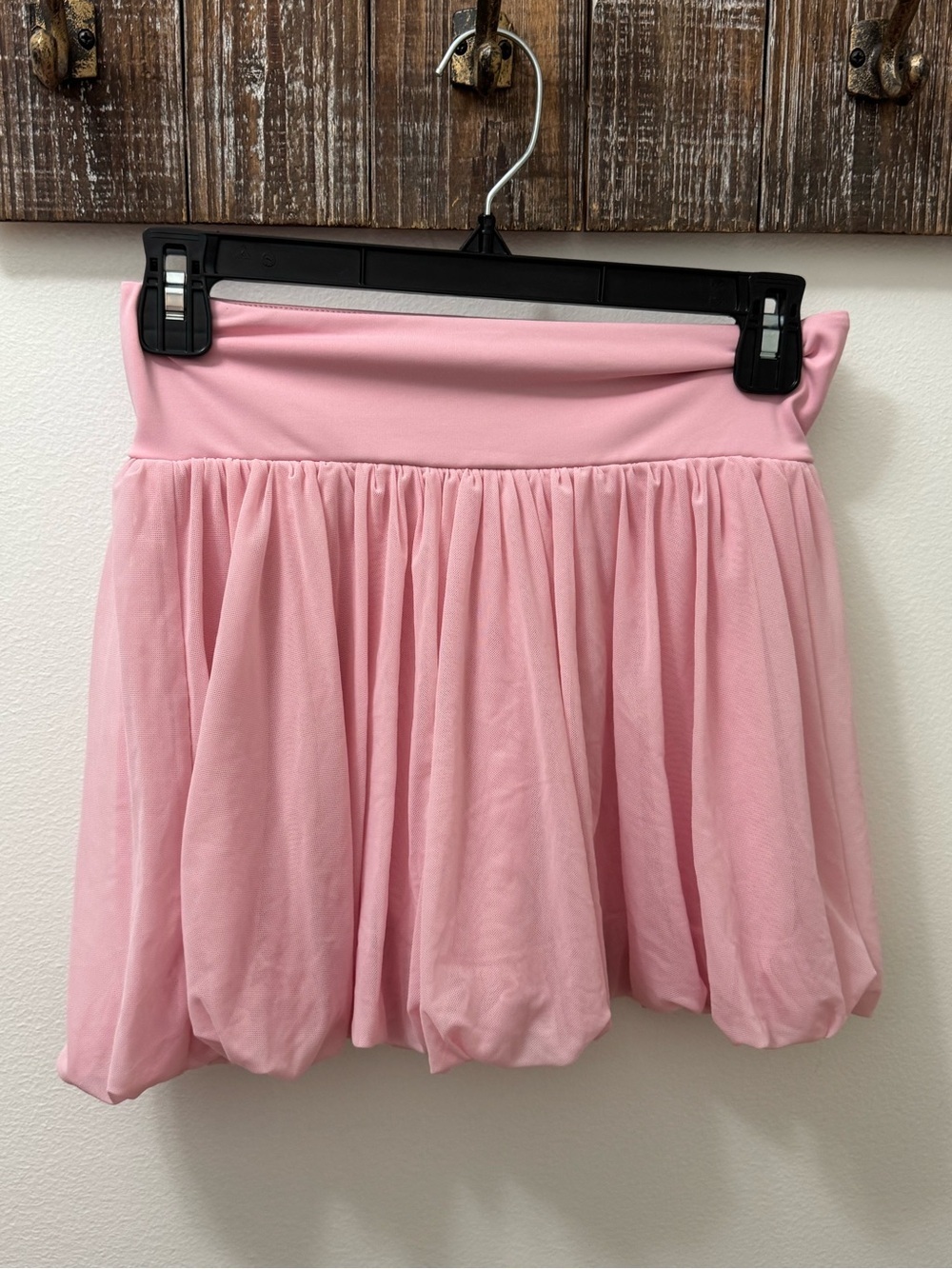 Women's Pink Bubble Skort - Lightweight Gathered Waist